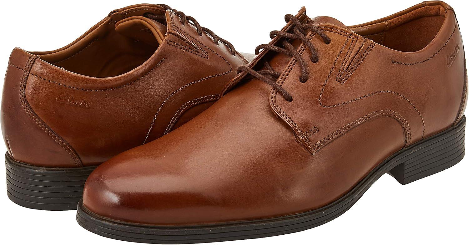 imageClarks Mens Whiddon Cap Oxford ShoesDark Tan Lea