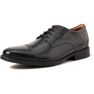 Clarks Men’s Whiddon Cap Oxford Shoes(Black Black Leather)