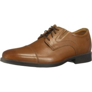 Clarks Men’s Whiddon Cap Oxford Shoes(Dark Tan Leather)