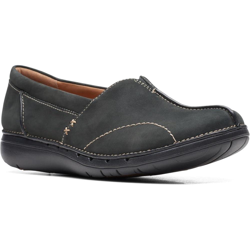 imageClarks Womens Ashland Bubble Slip On LoafersBlack Nubuck