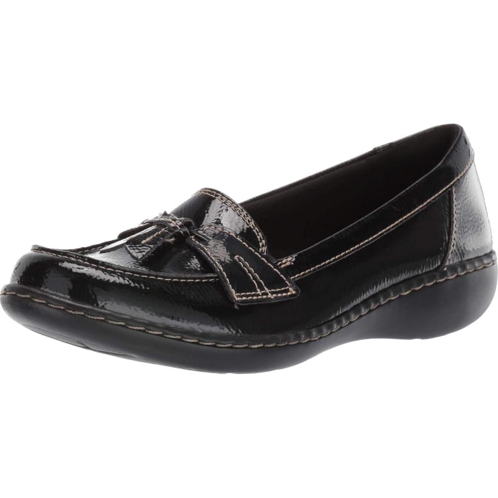 imageClarks Womens Ashland Bubble Slip On LoafersBlack Patent