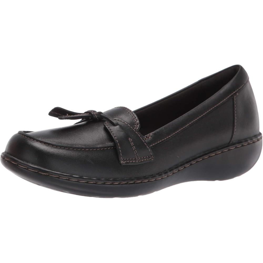 imageClarks Womens Ashland Bubble Slip On LoafersBurgundy Leather