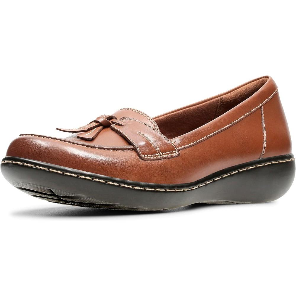 imageClarks Womens Ashland Bubble Slip On LoafersTan Leather