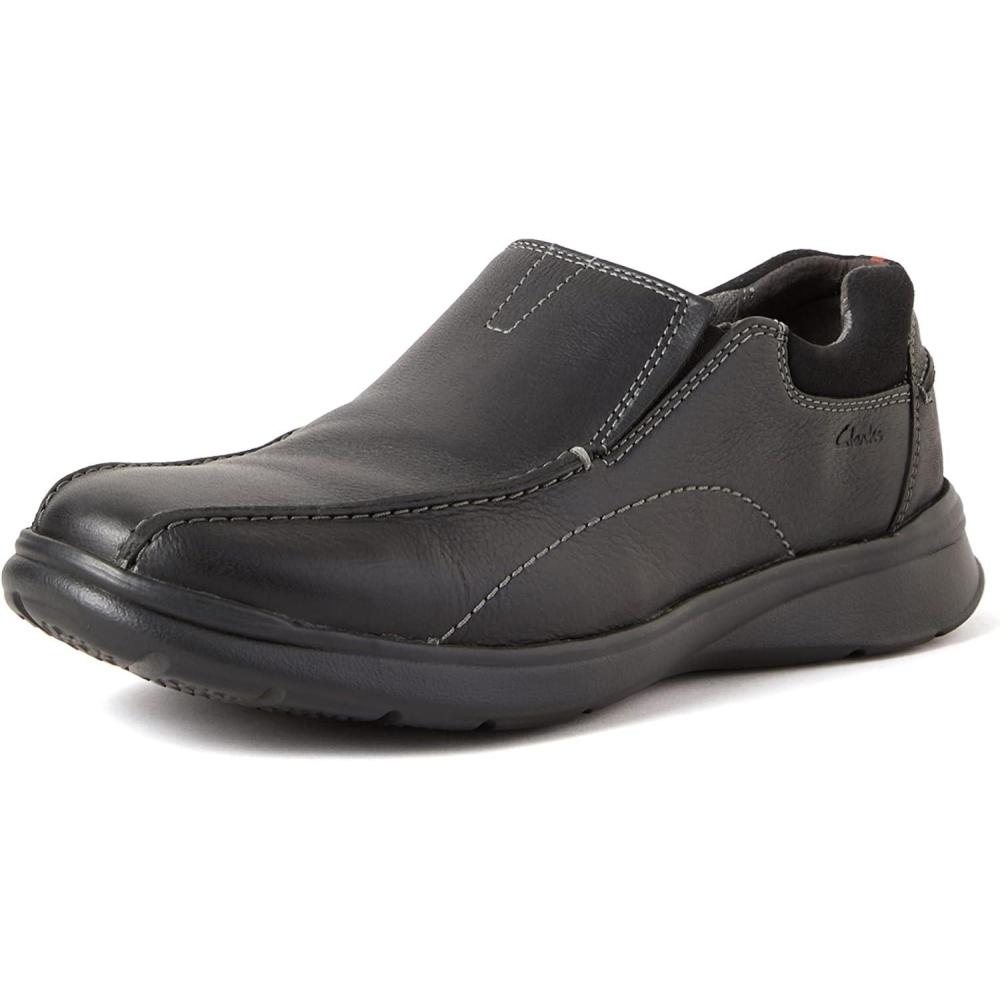 imageClarks Mens Cotrell Step SlipOn LoafersBlack Black Oily Leather