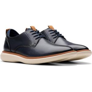 Clarks Men’s Brantin Plain Oxford(Navy Leather)