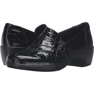 Clarks Womens May MarigoldSlip-On Loafer(Black Croco)