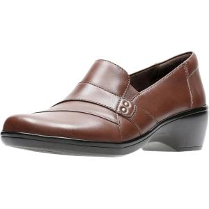 Clarks Womens May MarigoldSlip-On Loafer(Dark Brown)