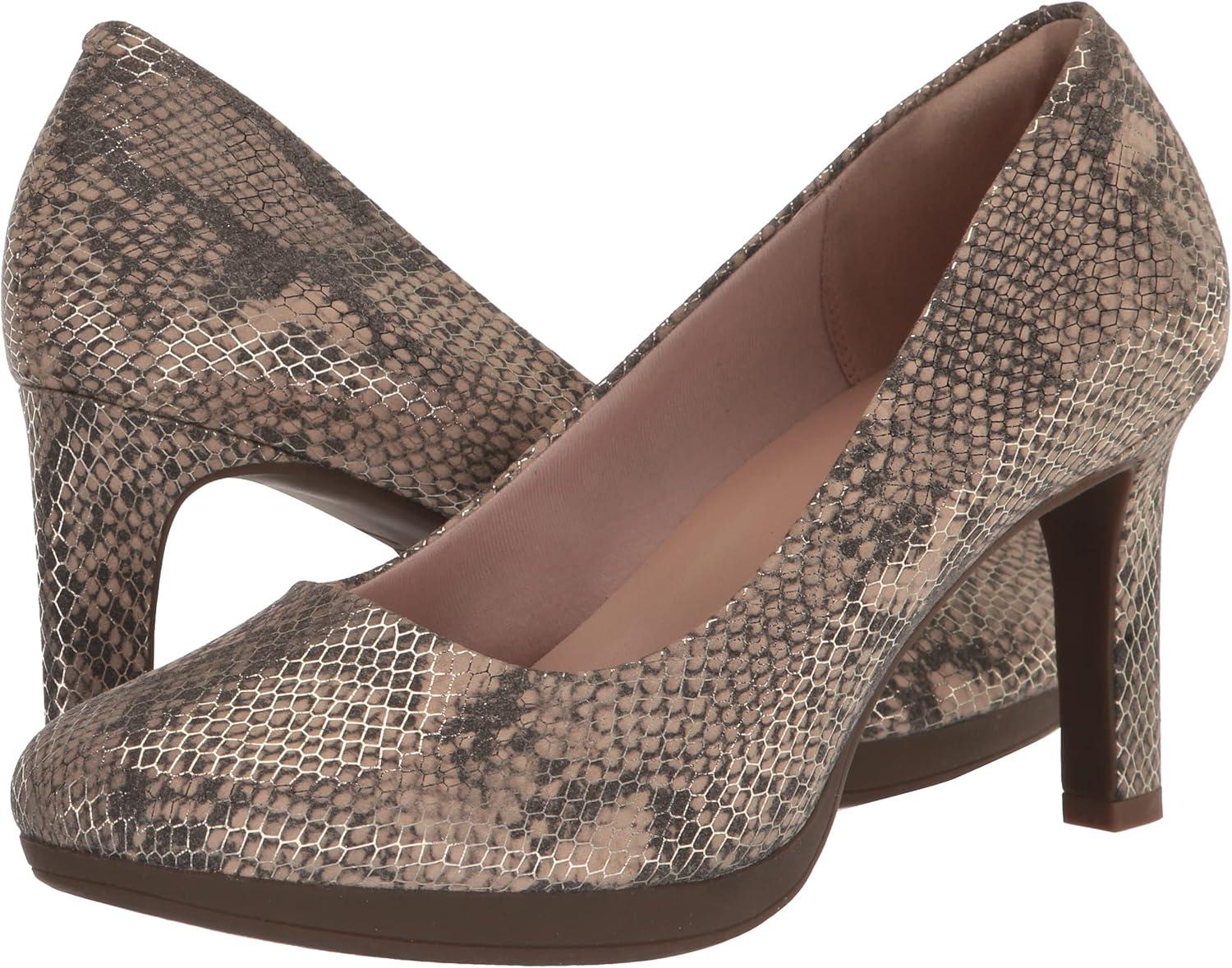imageClarks Womens Ambyr Joy PumpsBeige Metallic Textile