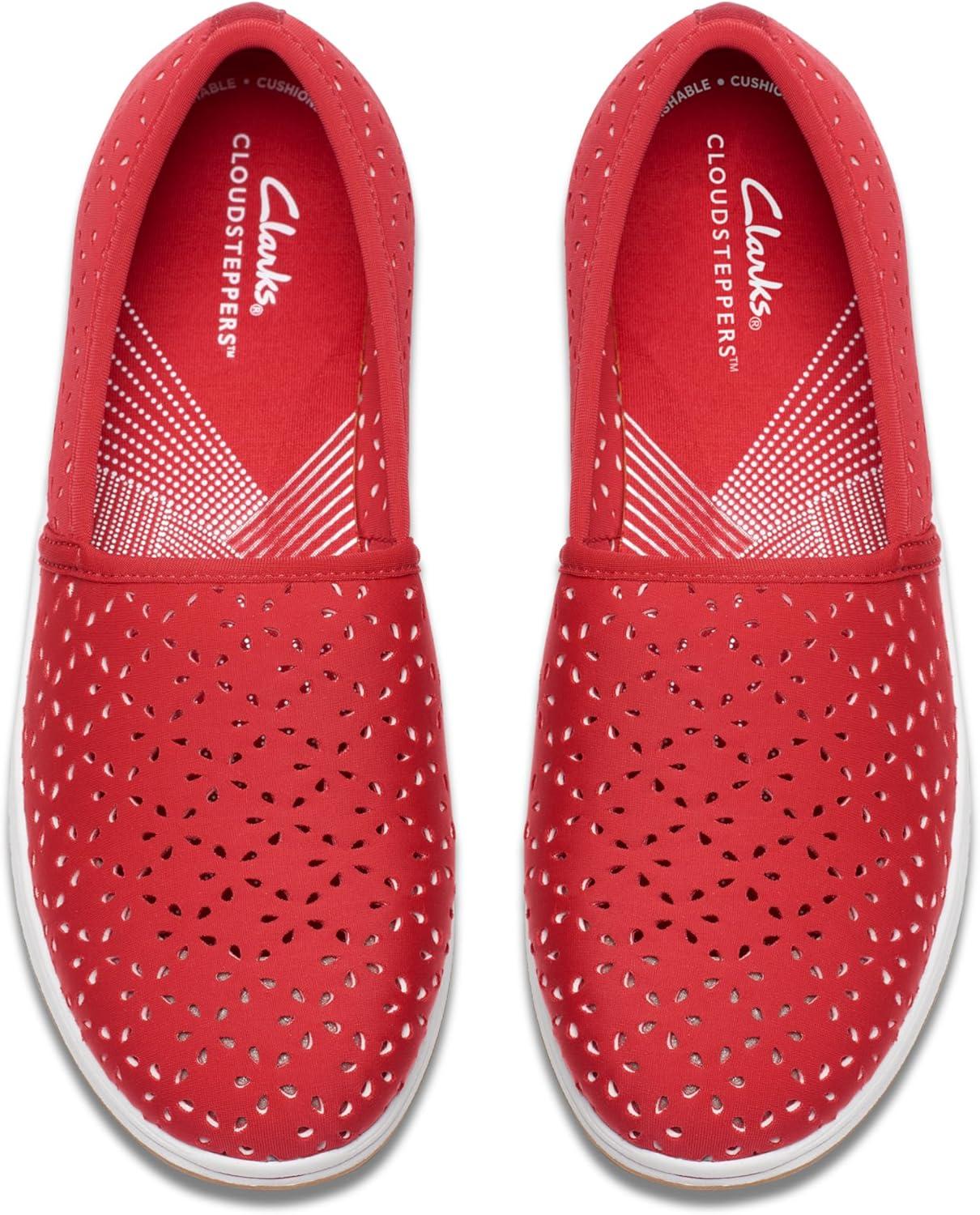 imageClarks Womens Breeze Emily LoafersCherry Textile