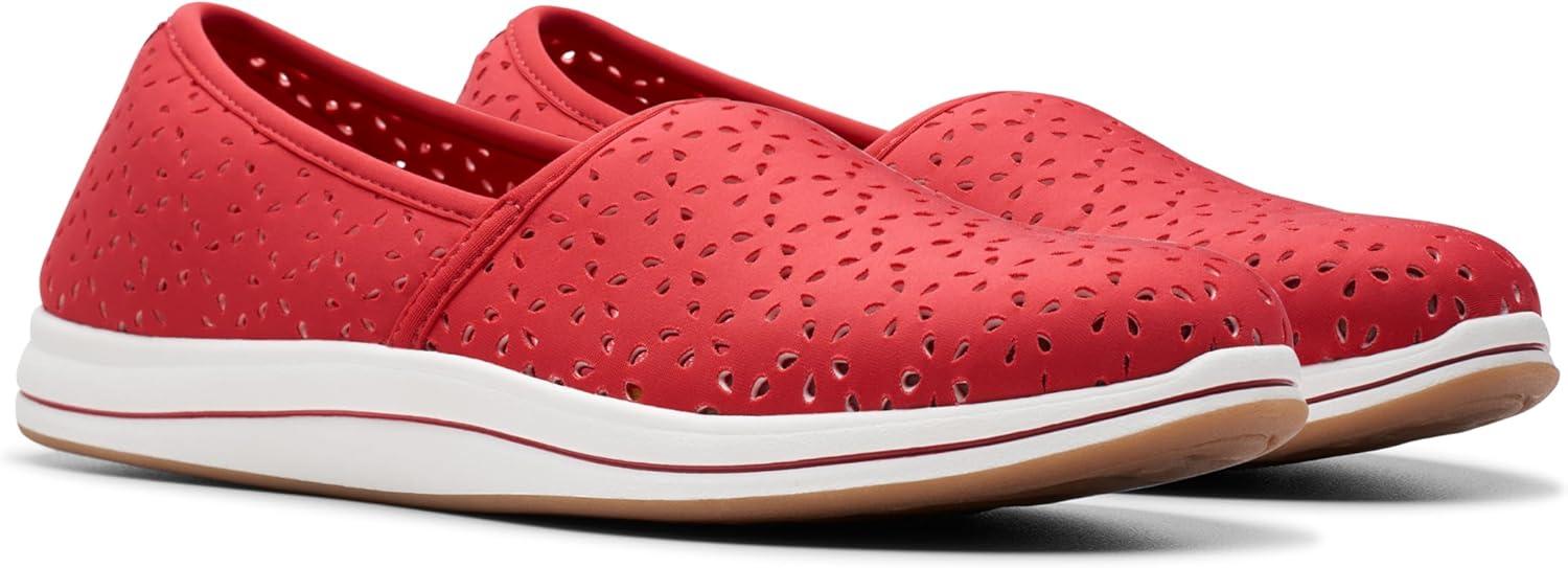 imageClarks Womens Breeze Emily LoafersCherry Textile