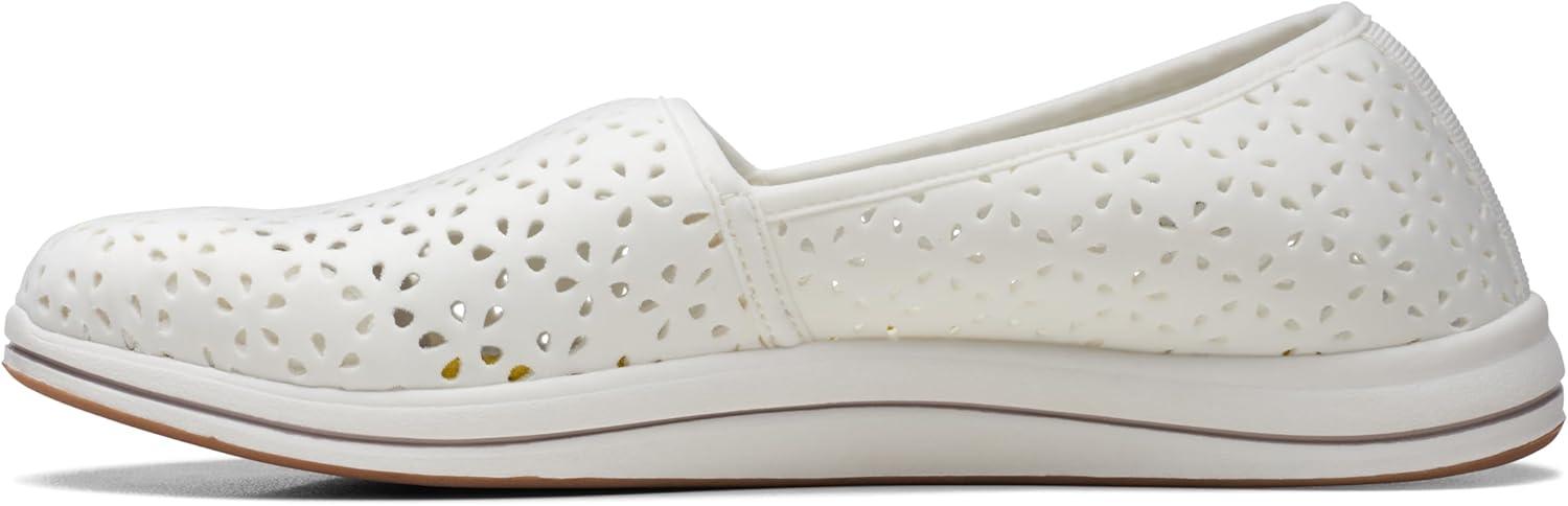 imageClarks Womens Breeze Emily LoafersWhite Synthetic