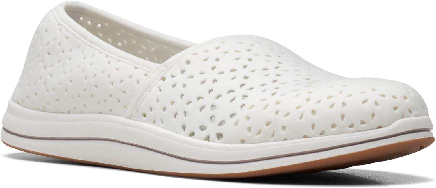 imageClarks Womens Breeze Emily LoafersWhite Synthetic