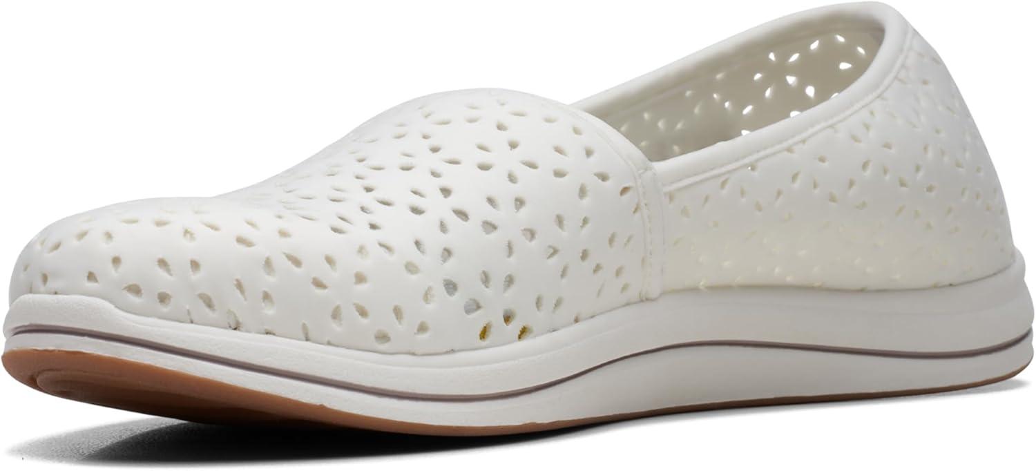 imageClarks Womens Breeze Emily LoafersWhite Synthetic