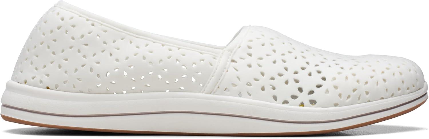 imageClarks Womens Breeze Emily LoafersWhite Synthetic