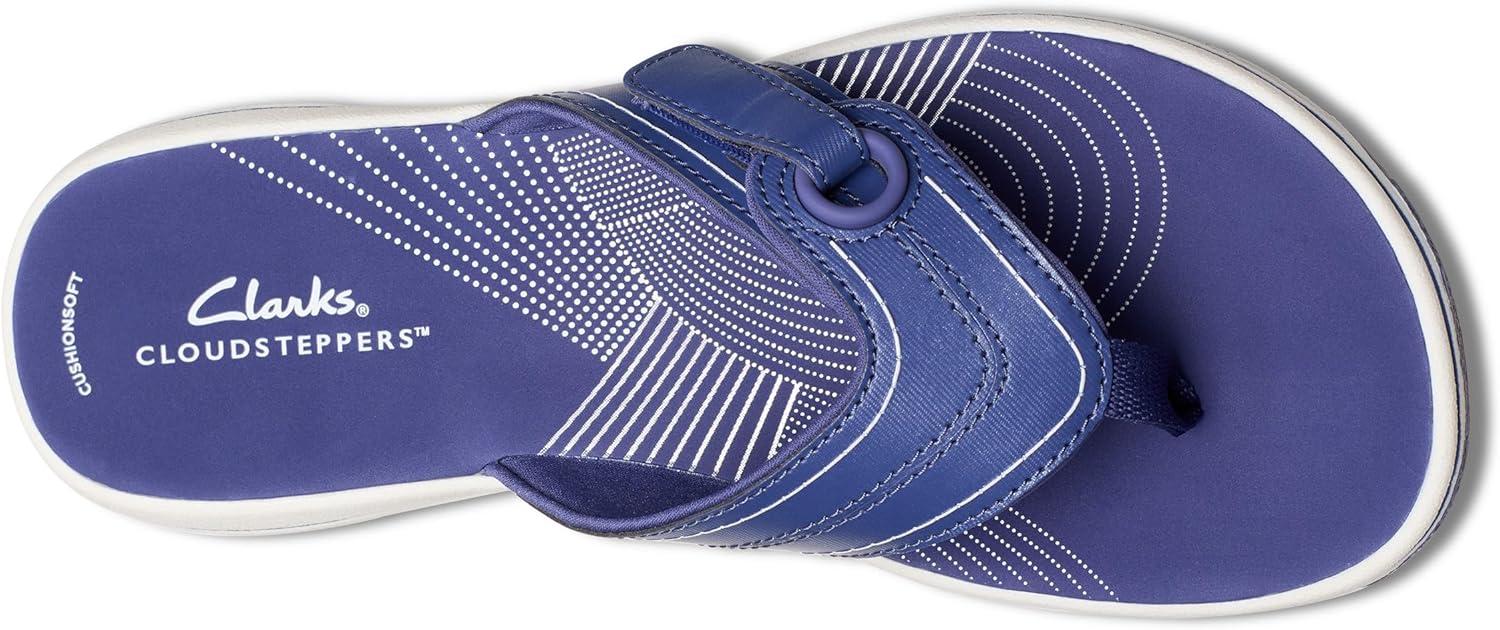 imageClarks Womens Breeze Reyna Cloudsteppers FlipFlopCobalt Synthetic