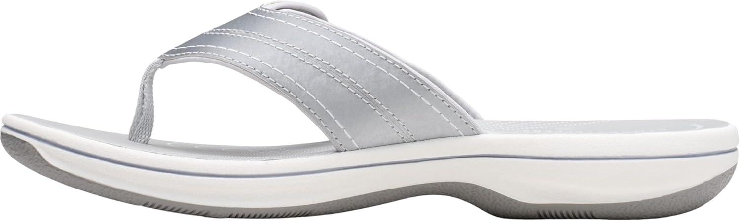 imageClarks Womens Breeze Reyna Cloudsteppers FlipFlopSilver Synthetic