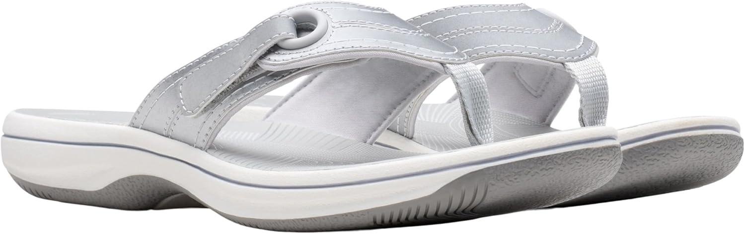 imageClarks Womens Breeze Reyna Cloudsteppers FlipFlopSilver Synthetic