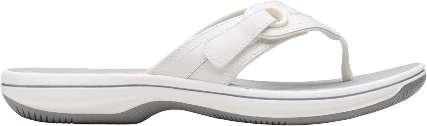 imageClarks Womens Breeze Reyna Cloudsteppers FlipFlopWhite Synthetic