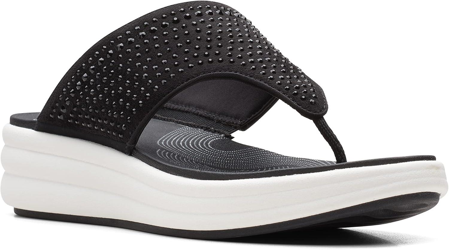imageClarks Womens Drift Jaunt Wedge SandalBlack