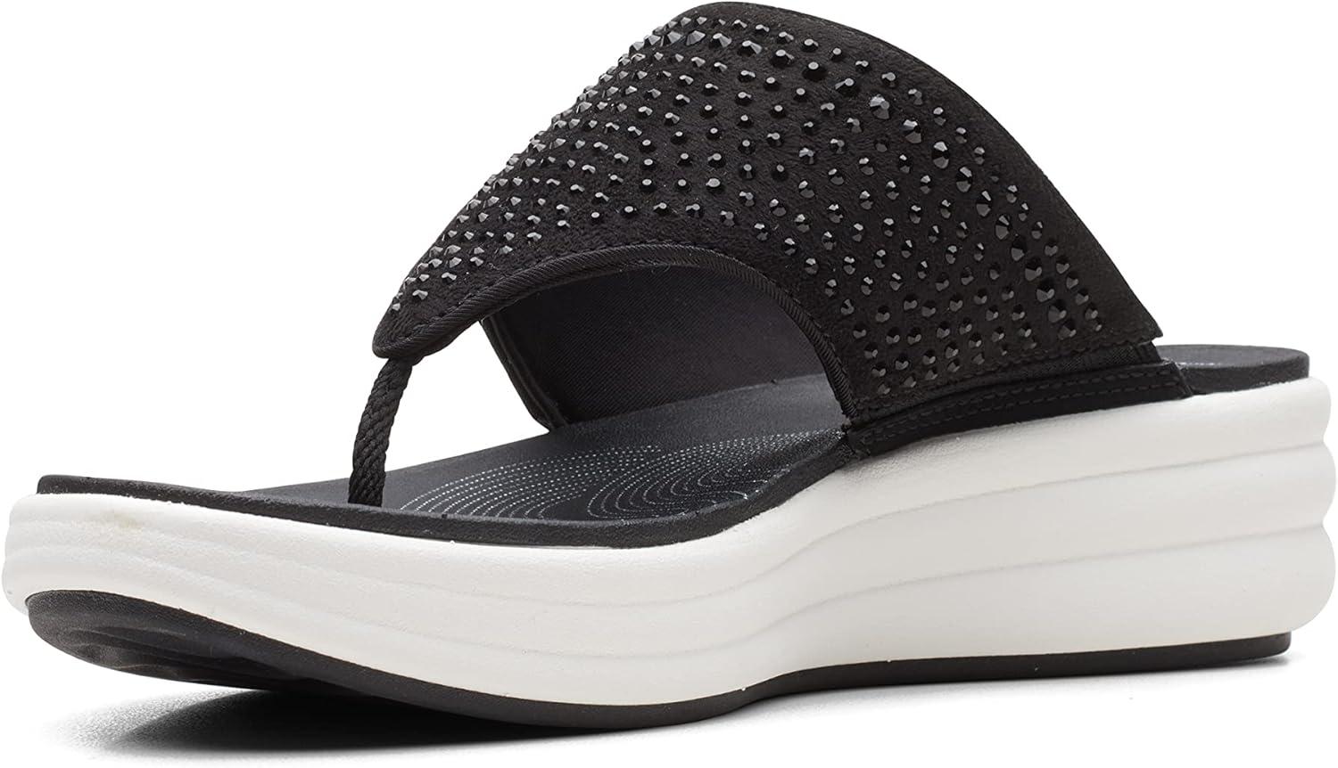 imageClarks Womens Drift Jaunt Wedge SandalBlack