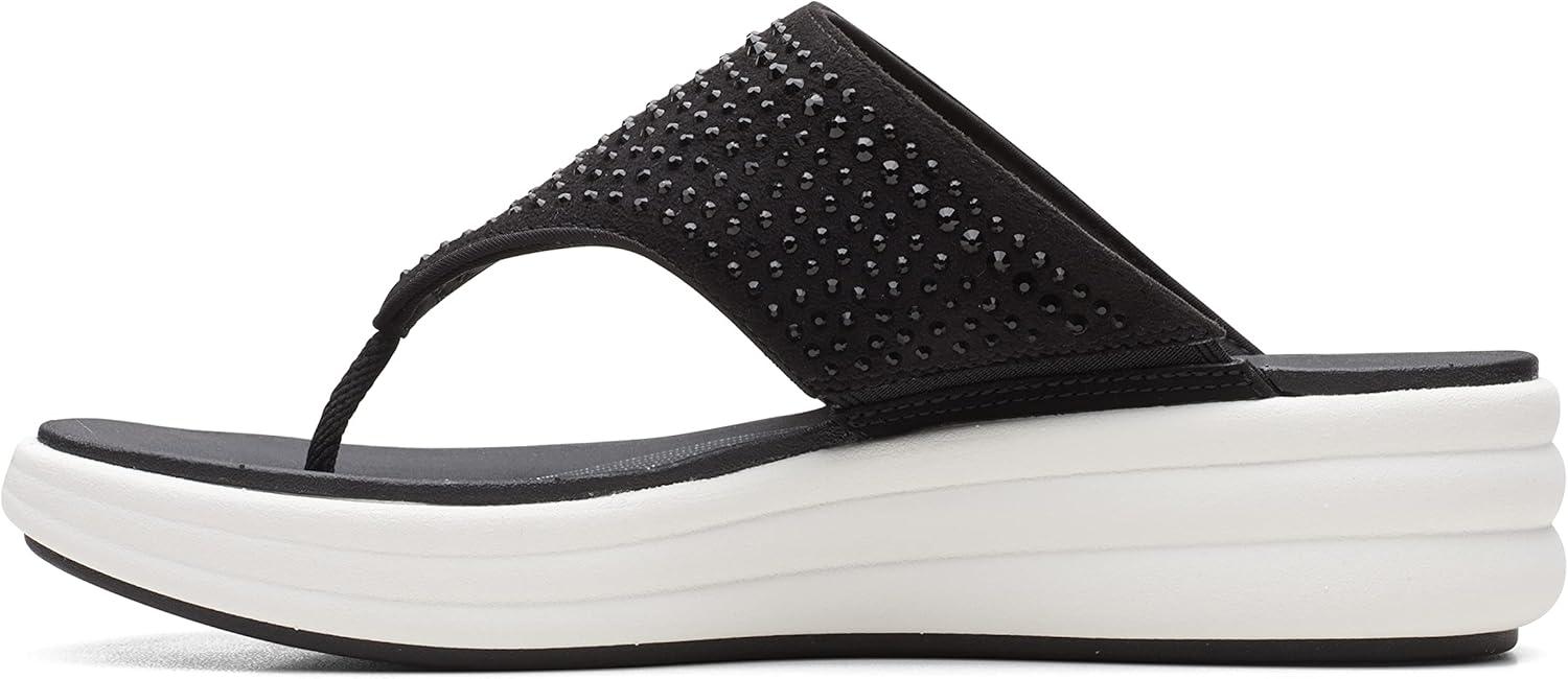 imageClarks Womens Drift Jaunt Wedge SandalBlack