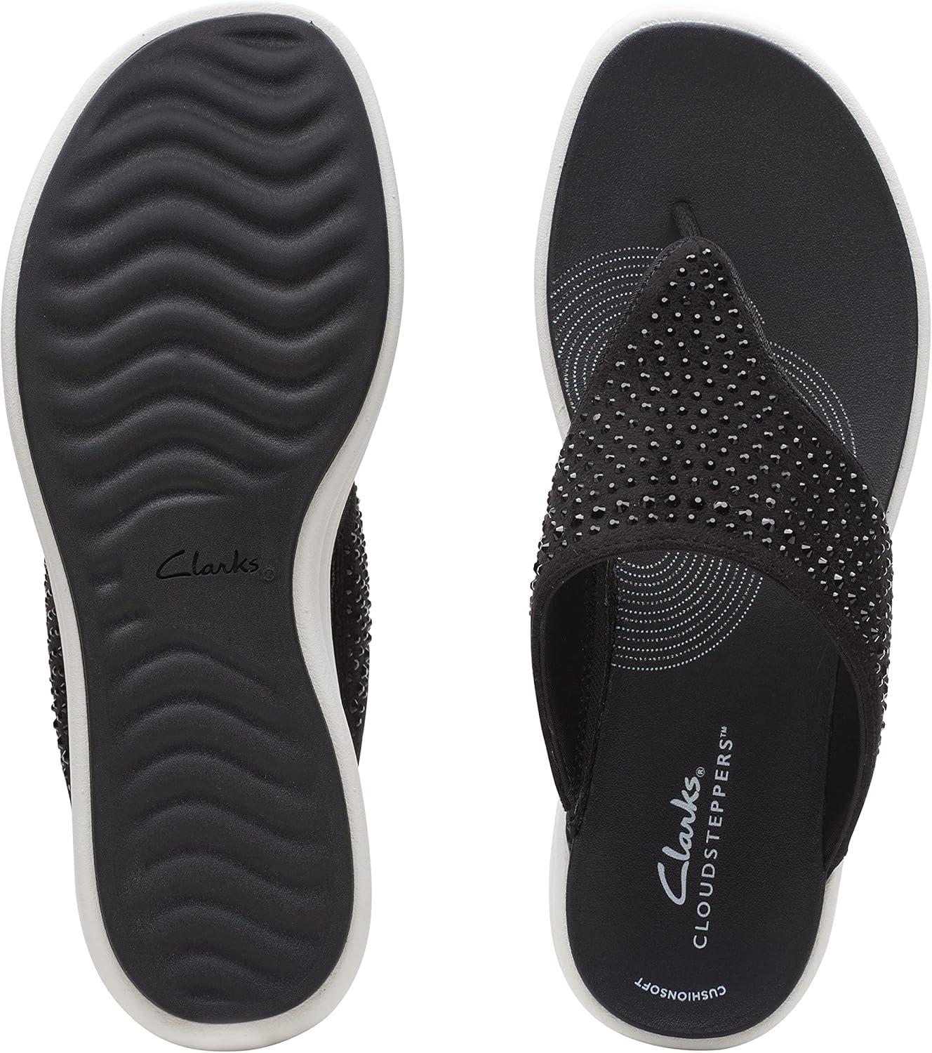 imageClarks Womens Drift Jaunt Wedge SandalBlack