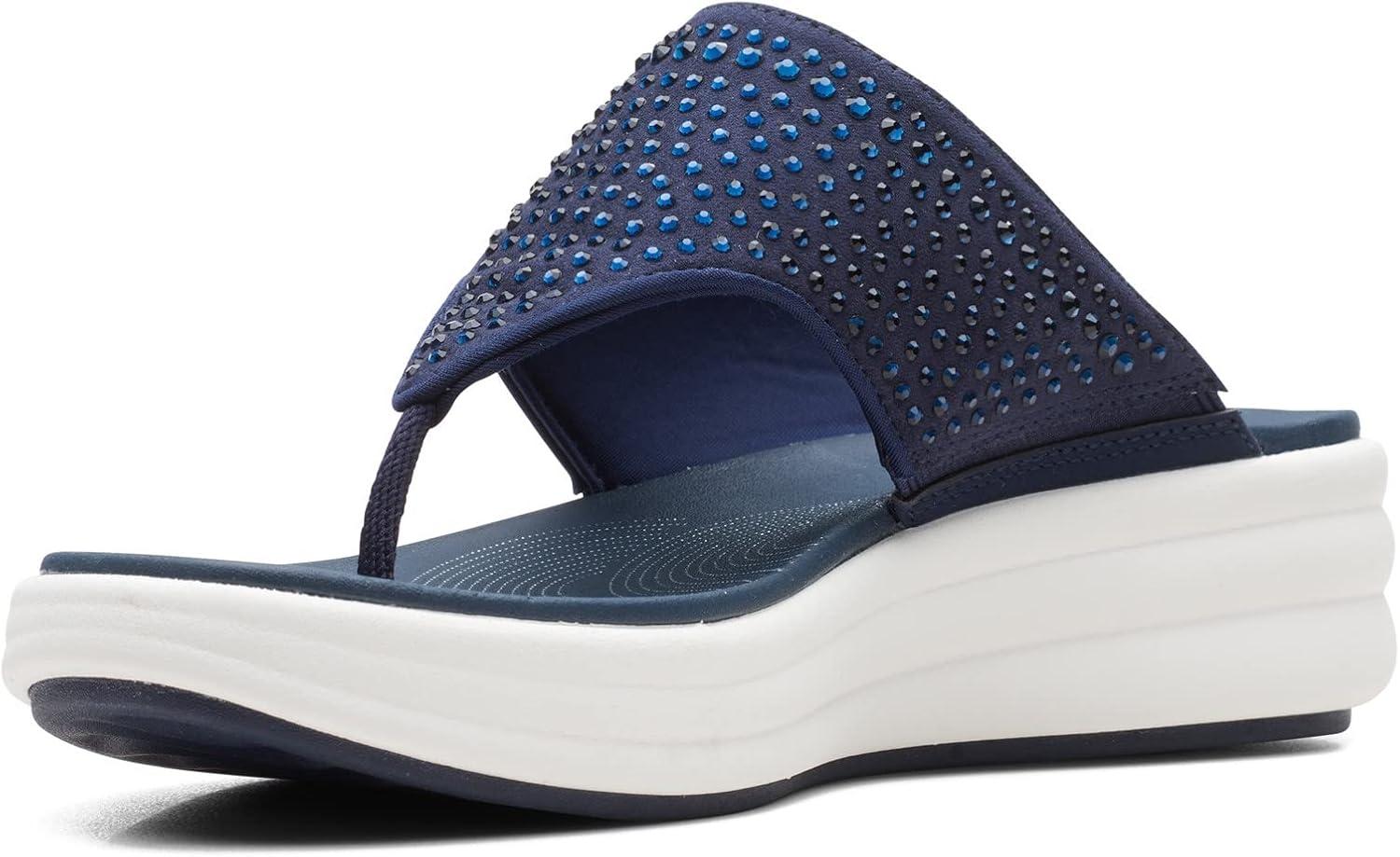imageClarks Womens Drift Jaunt Wedge SandalBlue