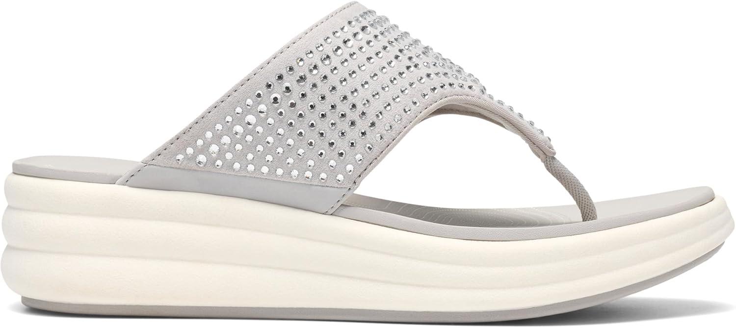 imageClarks Womens Drift Jaunt Wedge SandalSilver