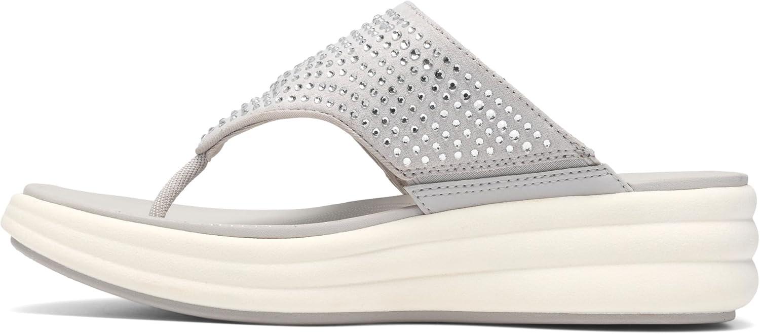 imageClarks Womens Drift Jaunt Wedge SandalSilver