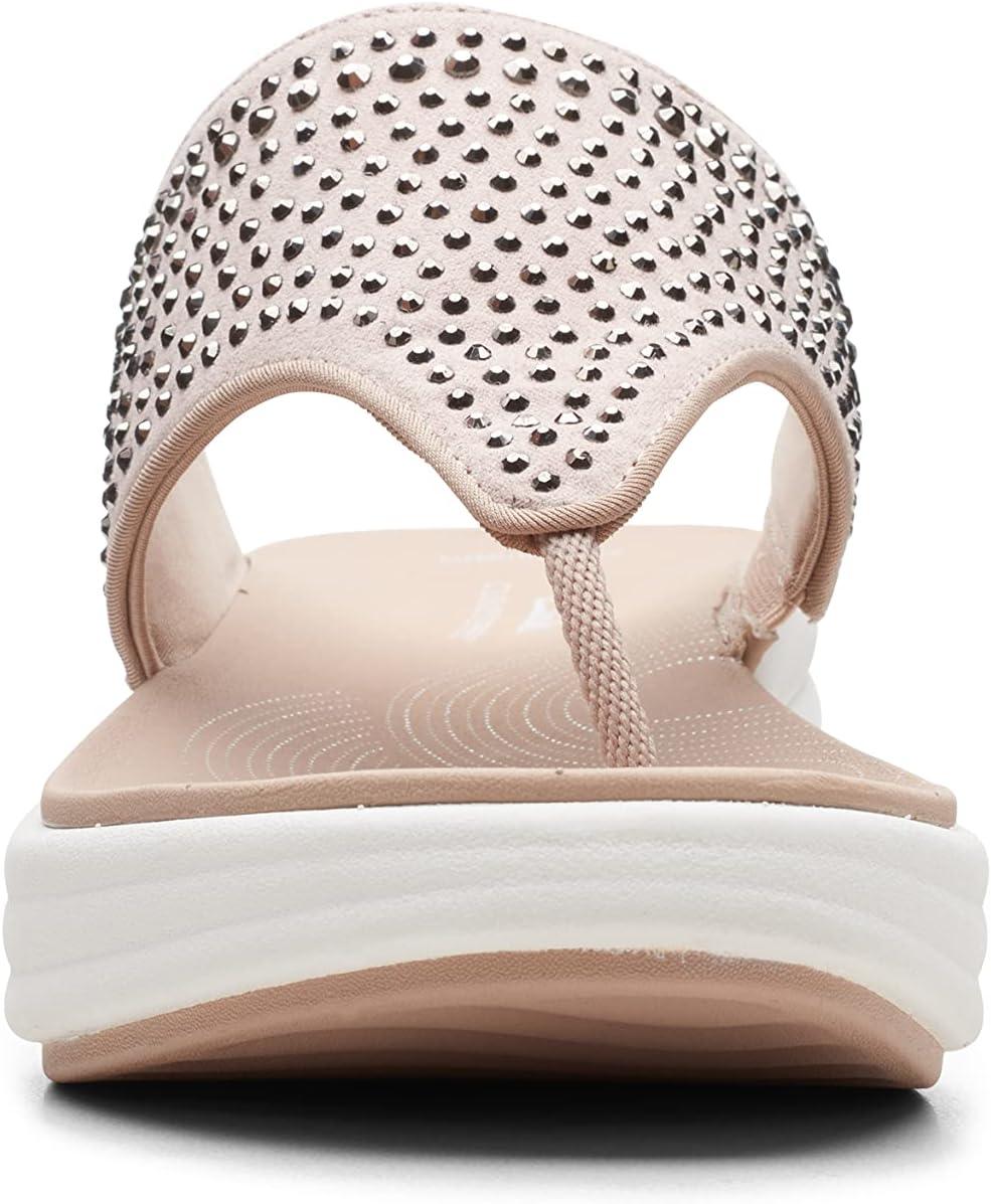 imageClarks Womens Drift Jaunt Wedge SandalTaupe Textile