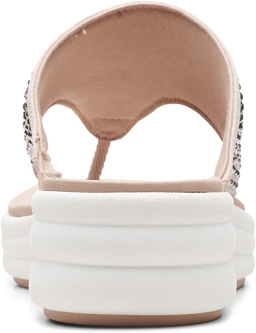 imageClarks Womens Drift Jaunt Wedge SandalTaupe Textile