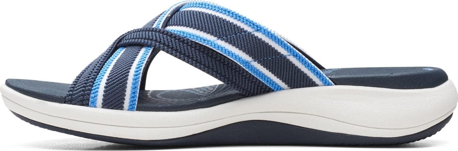 imageClarks Womens Roseville Bay Flat SandalsDark Navy Textile