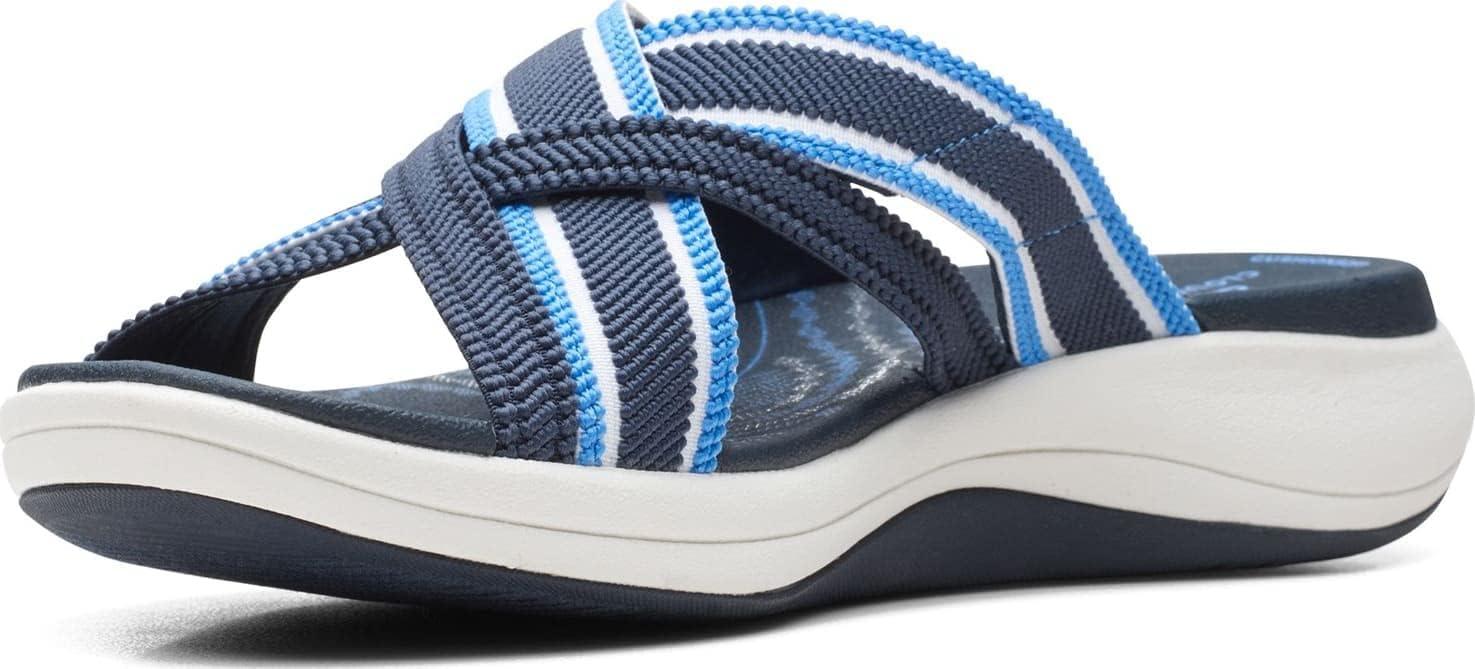 imageClarks Womens Roseville Bay Flat SandalsDark Navy Textile