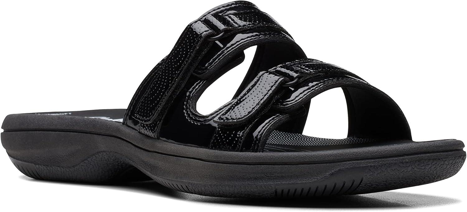 imageClarks womens Breeze PiperSlide SandalBlack Patent