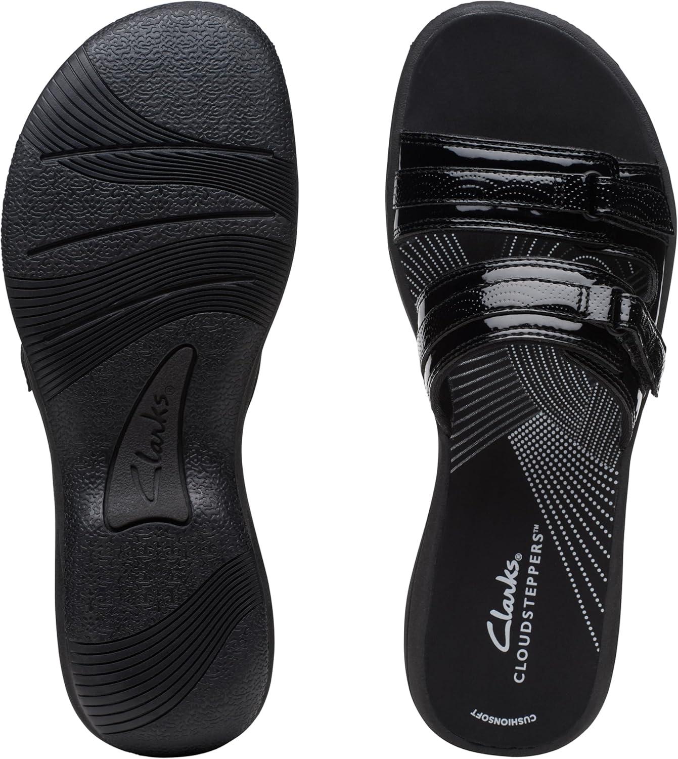 imageClarks womens Breeze PiperSlide SandalBlack Patent