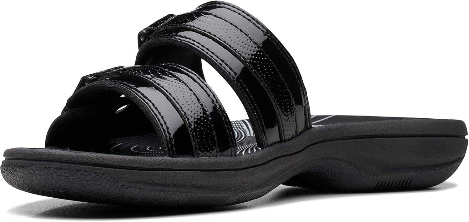 imageClarks womens Breeze PiperSlide SandalBlack Patent