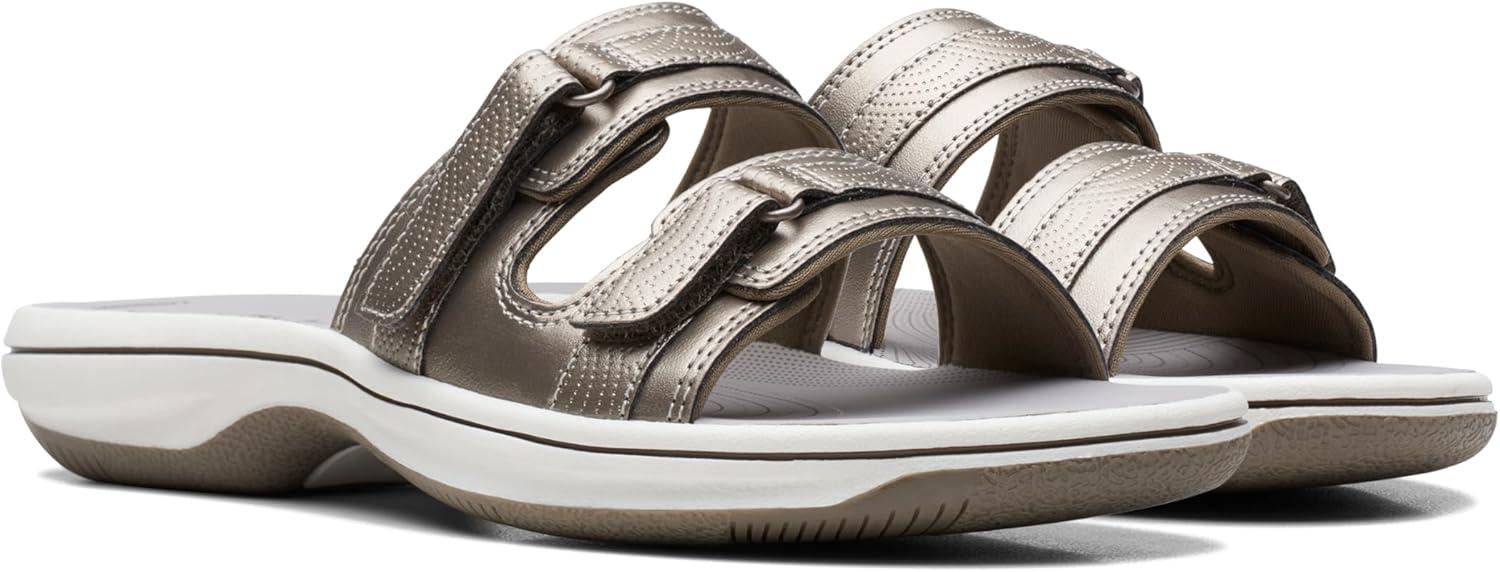 imageClarks womens Breeze PiperSlide SandalPewter
