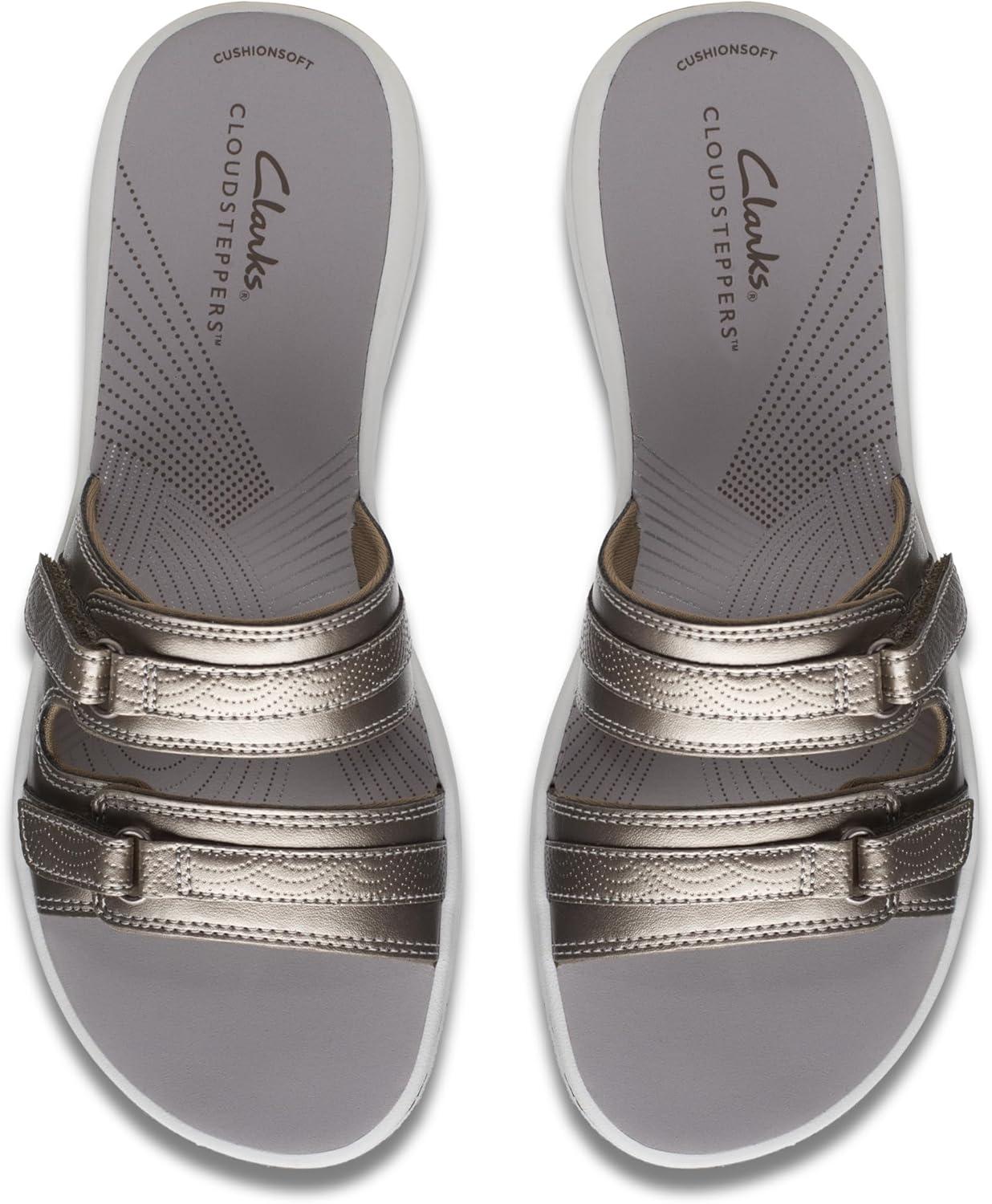 imageClarks womens Breeze PiperSlide SandalPewter