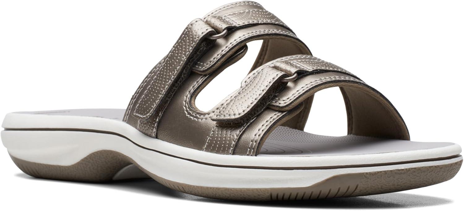 imageClarks womens Breeze PiperSlide SandalPewter