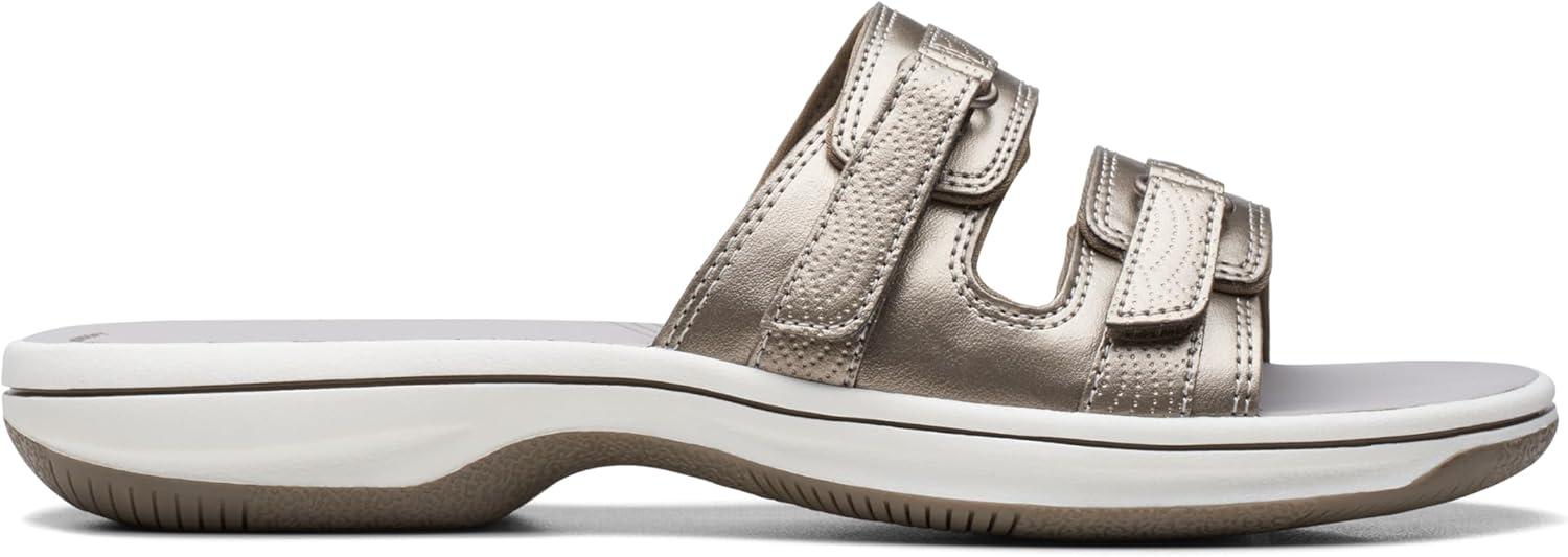 imageClarks womens Breeze PiperSlide SandalPewter
