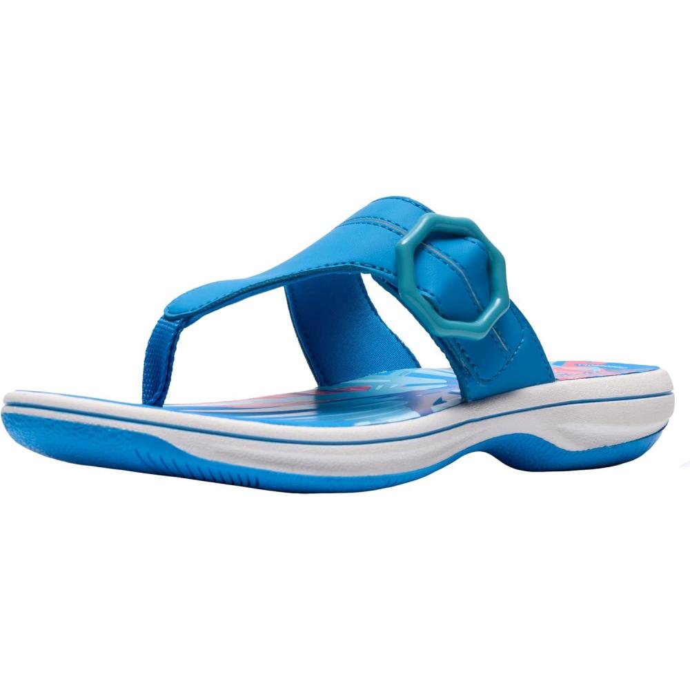 imageClarks Womens Breeze Cove Cloudsteppers FlipFlopBright Blue Synthetic