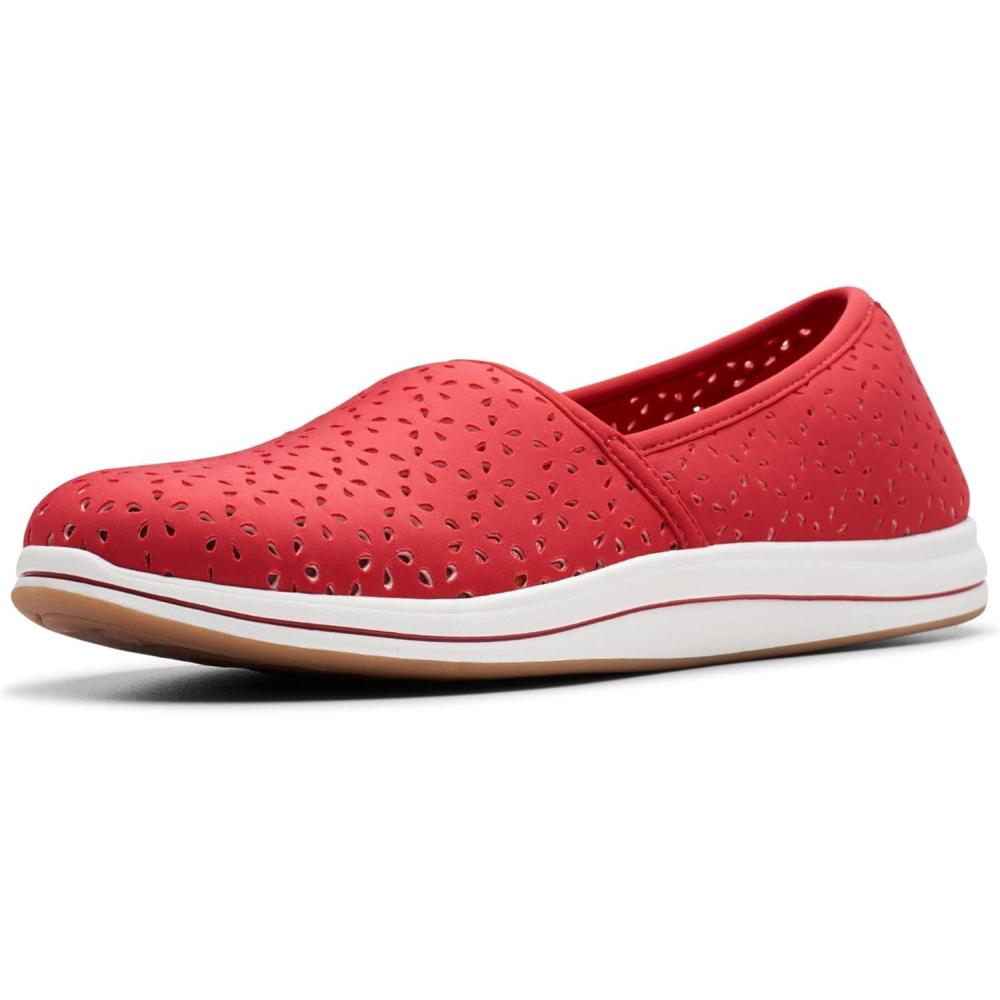 imageClarks Womens Breeze Emily LoafersCherry Textile
