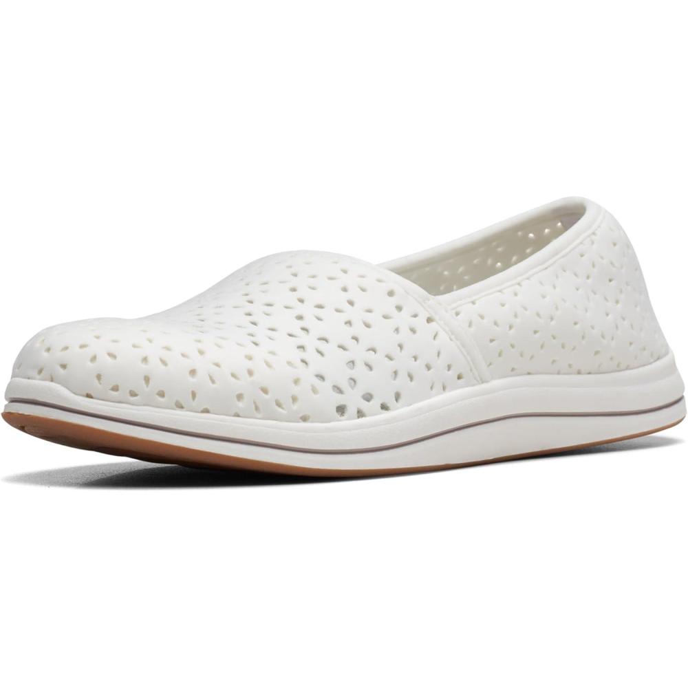 imageClarks Womens Breeze Emily LoafersWhite Synthetic