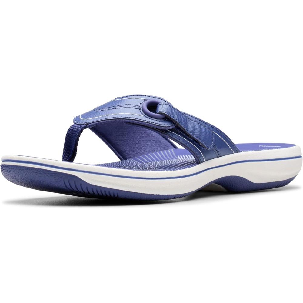 imageClarks Womens Breeze Reyna Cloudsteppers FlipFlopCobalt Synthetic