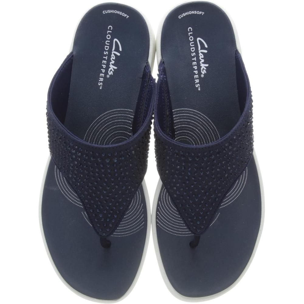 imageClarks Womens Drift Jaunt Wedge SandalNavy
