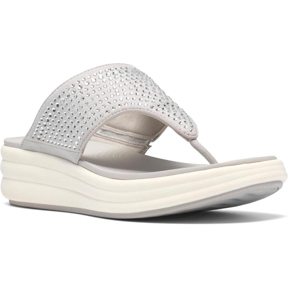 imageClarks Womens Drift Jaunt Wedge SandalSilver