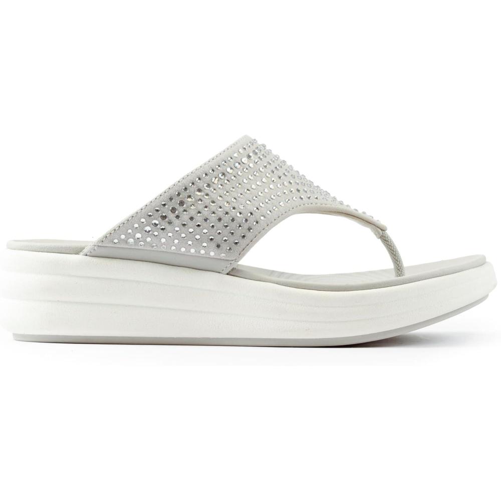 imageClarks Womens Drift Jaunt Wedge SandalSilver Textile