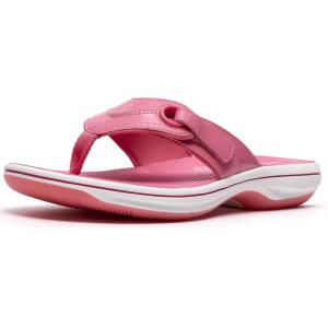 Clarks Women’s Breeze Reyna Cloudsteppers Flip-Flop(Pink Synthetic)