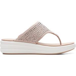 Clarks Women’s Drift Jaunt Wedge Sandal(Taupe Textile)