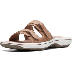 Clarks womens Breeze PiperSlide Sandal(Warm Beige)